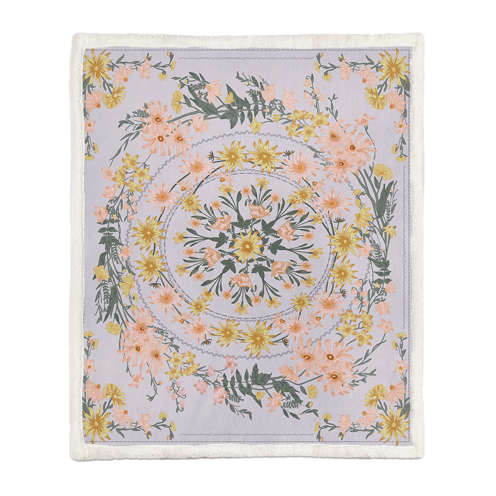 Floral Pattern Soft Napping Blanket