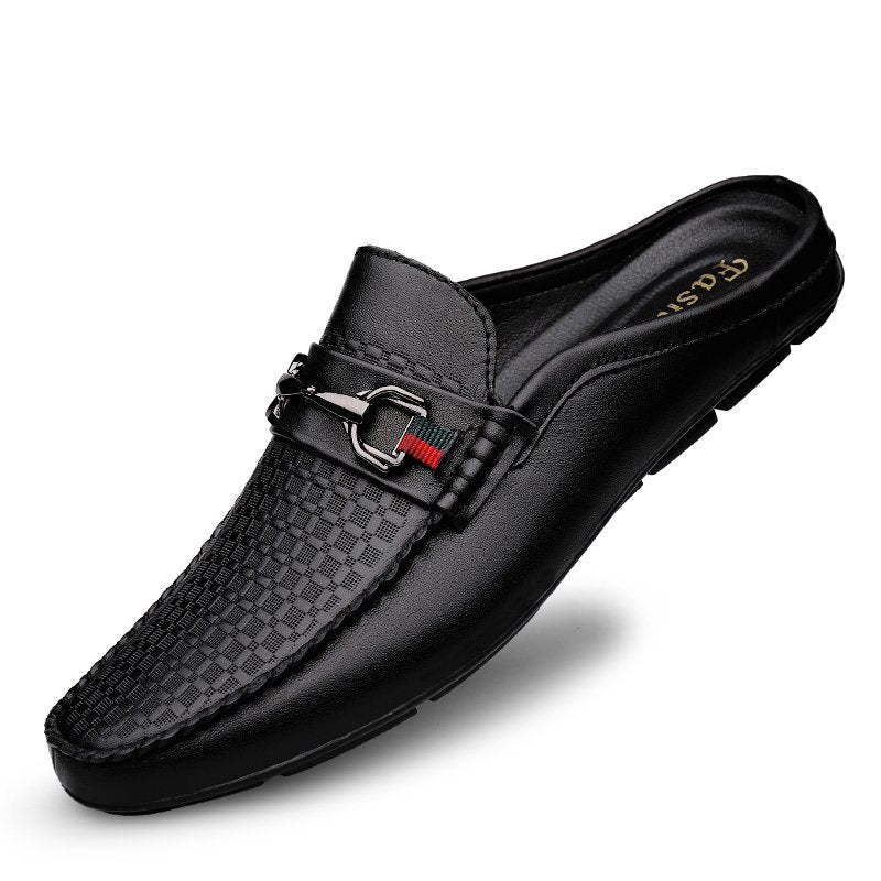 Men's Real Leather Slip-on  House Shoes