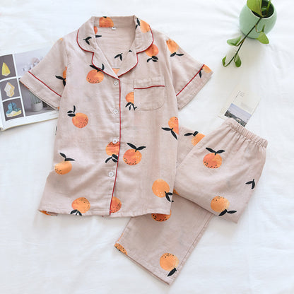 Summer Citrus Print Cotton PJs