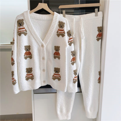 Soft-touch Bear Design Warm Pyjamas