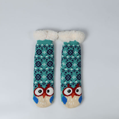 Plush Animal Face Warm House Socks