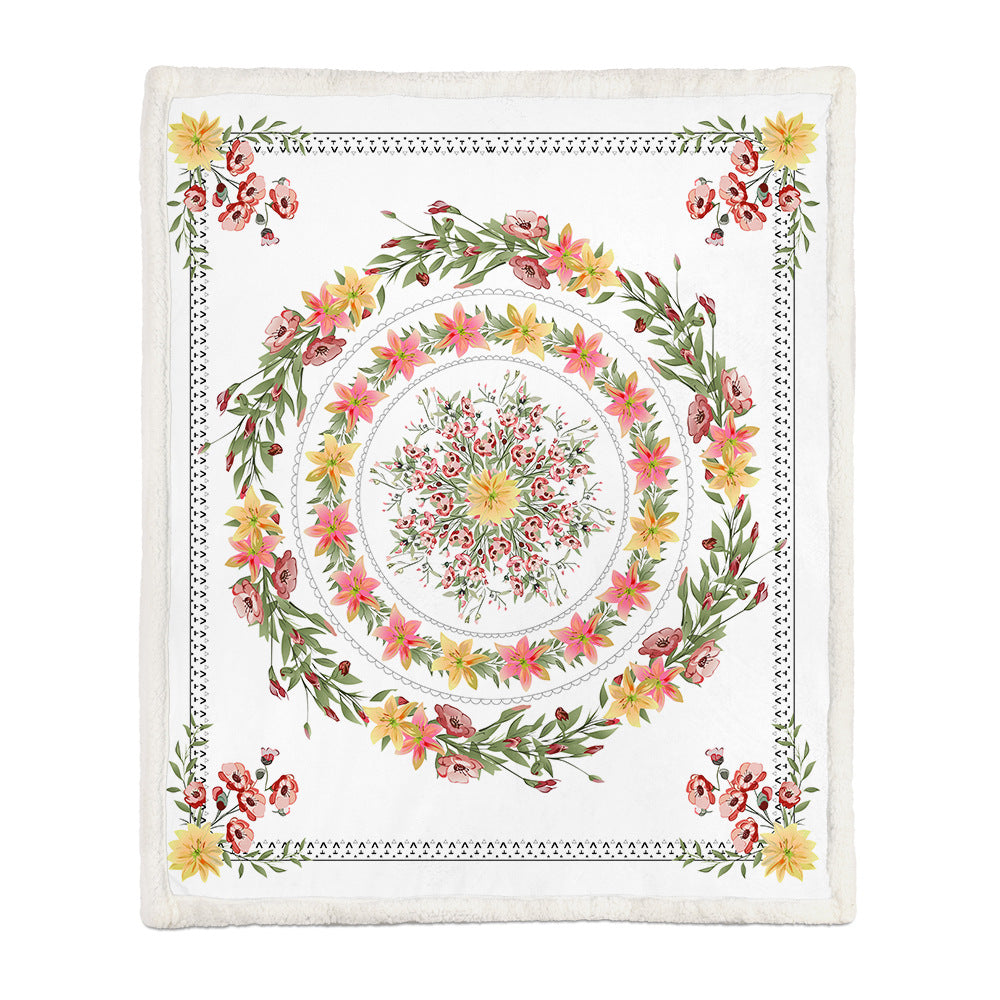 Floral Pattern Soft Napping Blanket