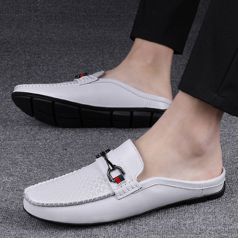 Men's Real Leather Slip-on  House Shoes
