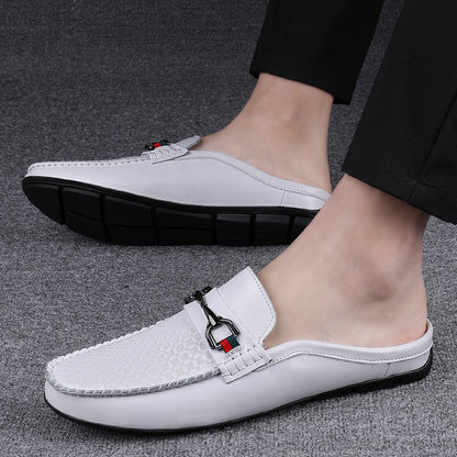 Men's Real Leather Slip-on  House Shoes