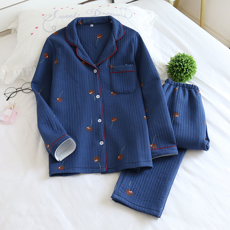 Women's Classic Style Pure Cotton Quilted Pyjamas