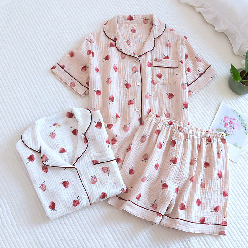 Pure Cotton Short Sleeved Summer-print Pyjamas