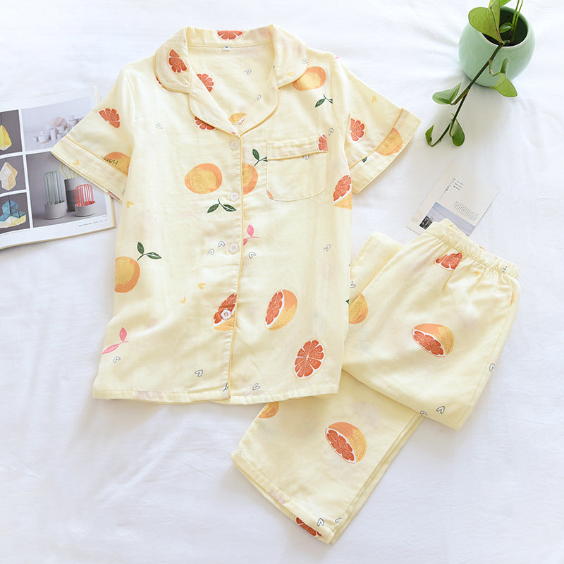 Summer Citrus Print Cotton PJs