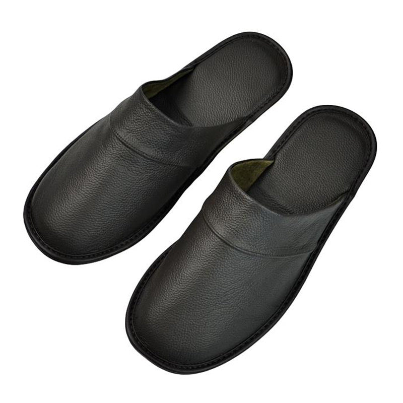 Classic Men's Leather House Slipper