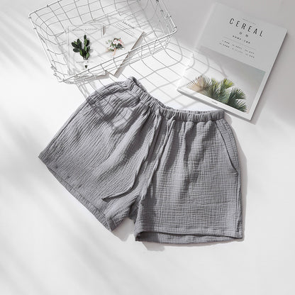 Men's And Women's Summer Cotton Gauze Pyjama Shorts