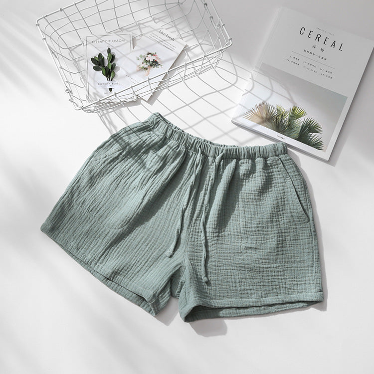 Men's And Women's Summer Cotton Gauze Pyjama Shorts