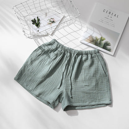 Men's And Women's Summer Cotton Gauze Pyjama Shorts