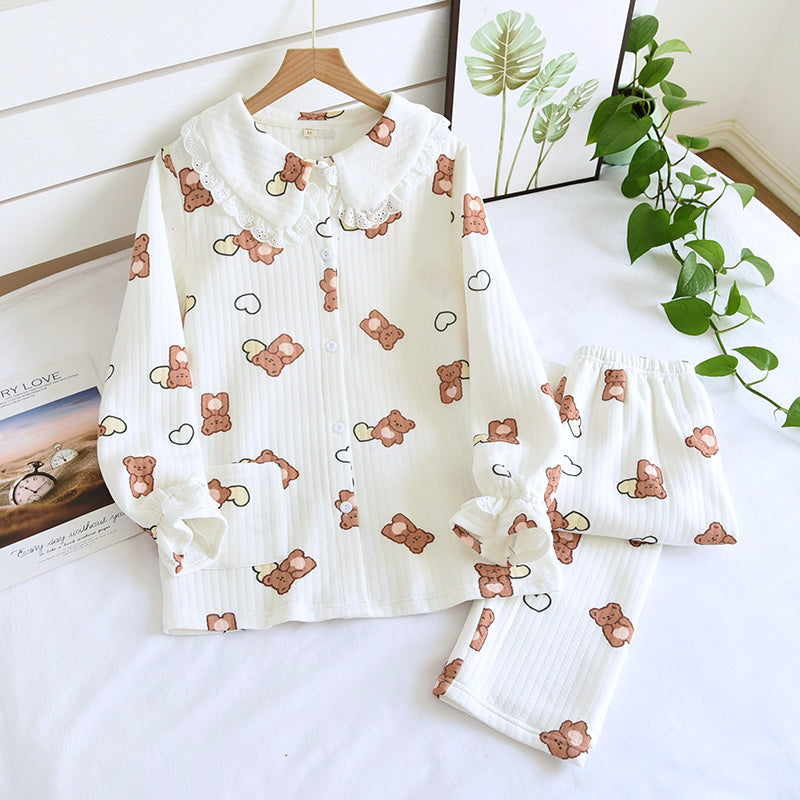 Women's Classic Style Pure Cotton Quilted Pyjamas