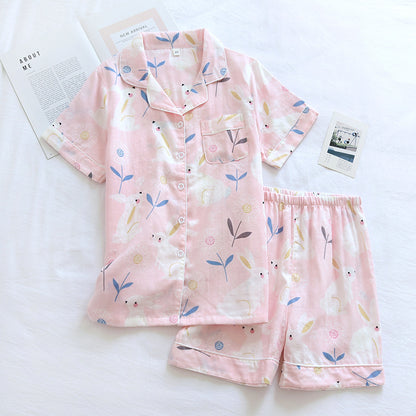 Cotton Yarn Short Two-piece Summer Suit