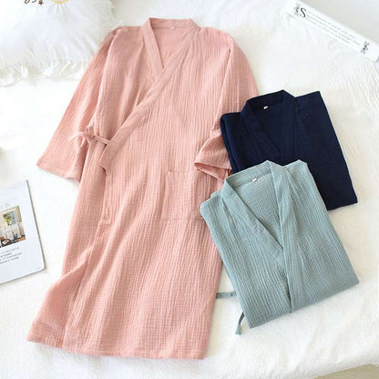 Crepe Style Japanese Kimono Bathrobe
