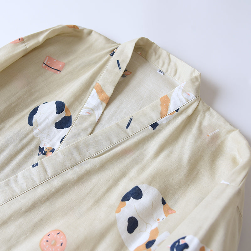 Kimono Style Cotton Unisex Loungewear Suit