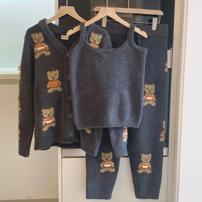 Soft-touch Bear Design Warm Pyjamas