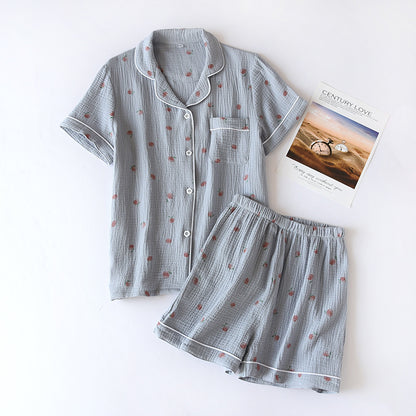Pure Cotton Short Sleeved Summer-print Pyjamas