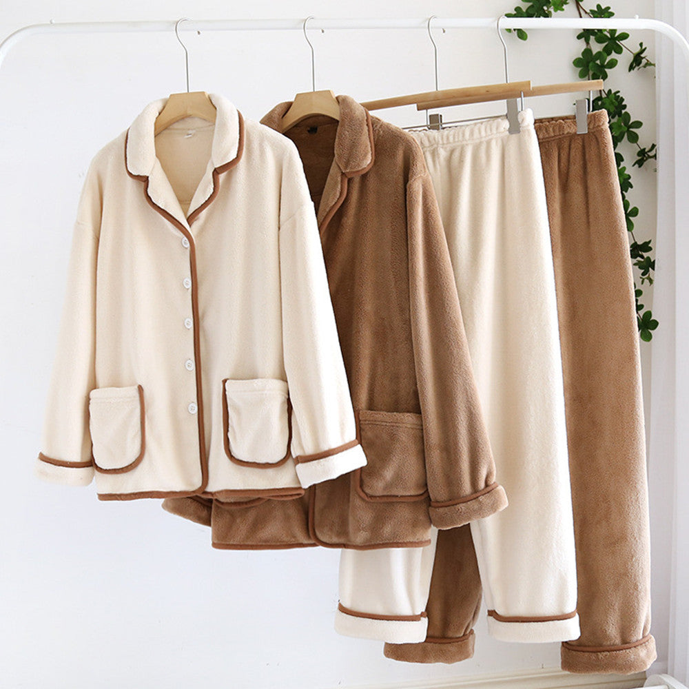 Thick Coral Fleece Unisex Pyjamas