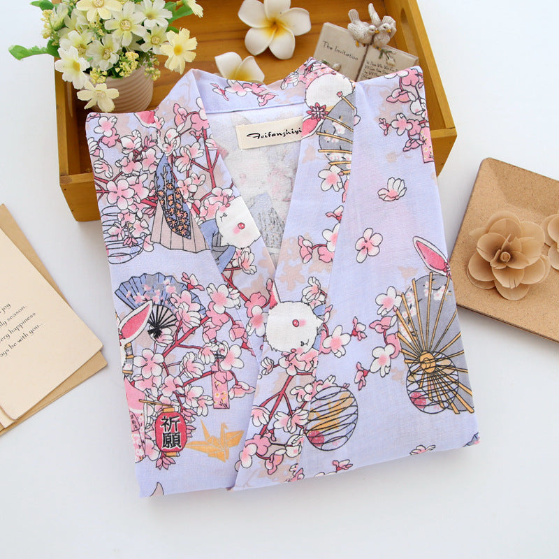 Thin Cotton Bold Print Summer Evenings Kimono