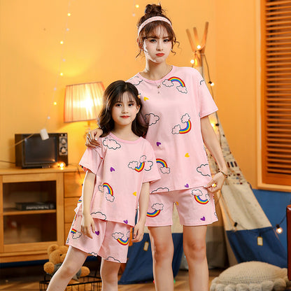 Two-piece Children's Short-sleeved Cartoon Print Pyjamas
