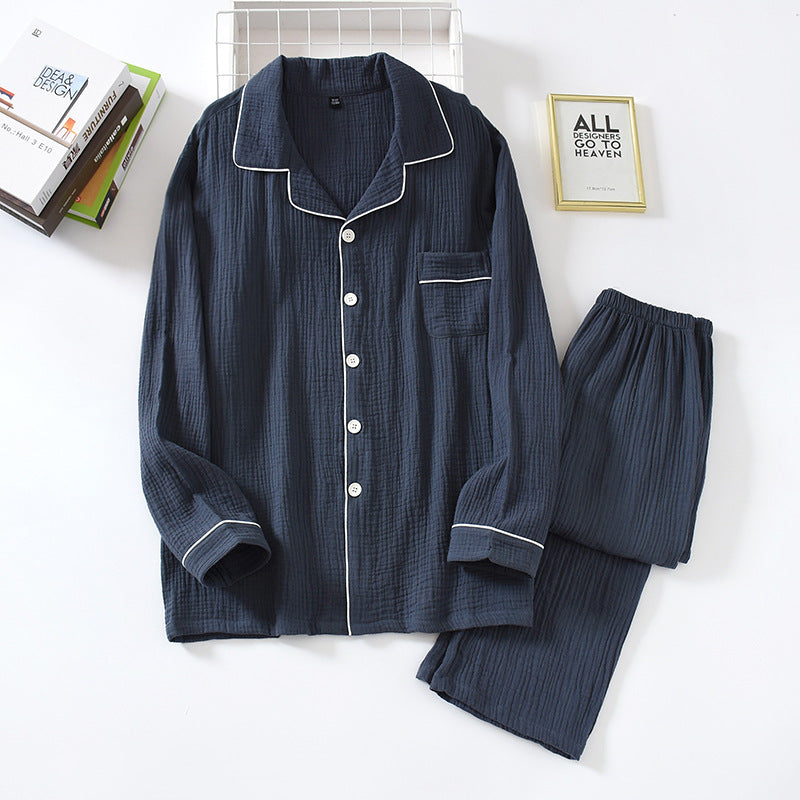 Classic Style Cotton Long-Sleeved Sleep Suit