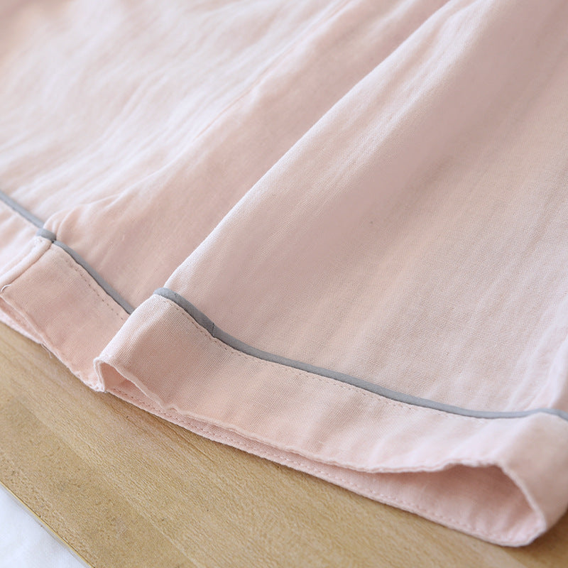Three-piece Cotton Gauze Summer Nights Sleepwear