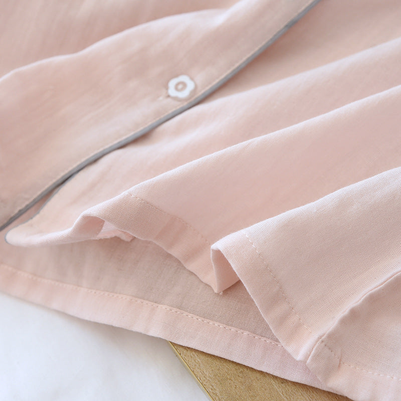 Three-piece Cotton Gauze Summer Nights Sleepwear