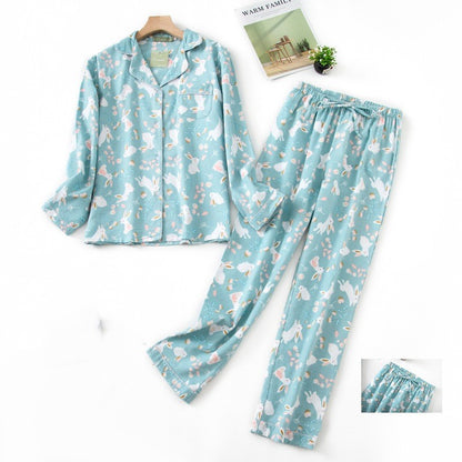 Plus-size Soft Cotton Warm Pyjama Set
