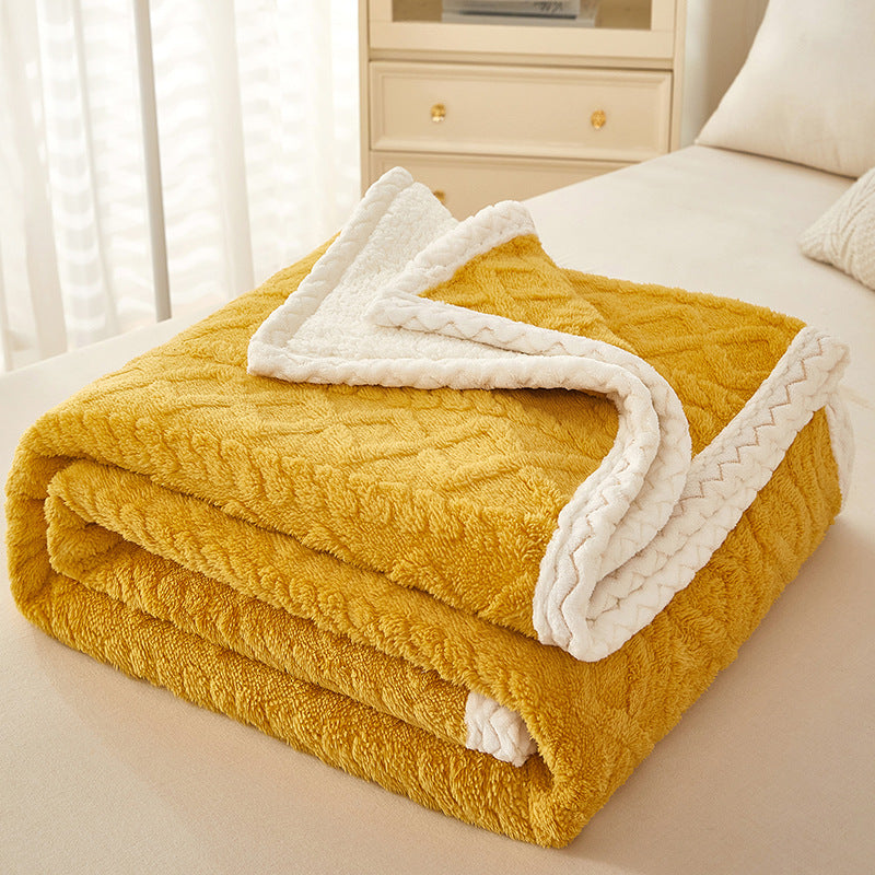 Double Thickened Coral Fleece Sofa Blanket