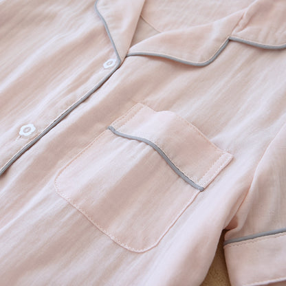 Three-piece Cotton Gauze Summer Nights Sleepwear