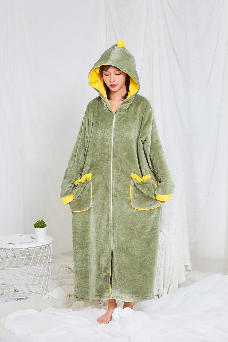 Thick Coral Fleece Extra Long Oversized Hoodie