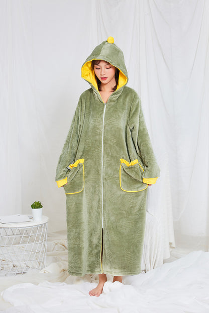 Thick Coral Fleece Extra Long Oversized Hoodie