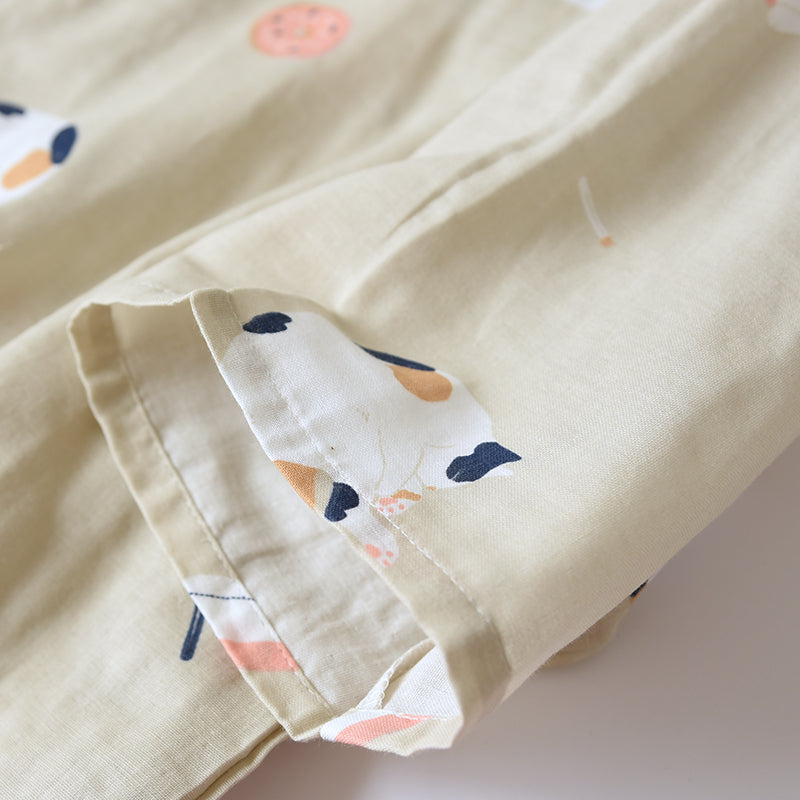 Kimono Style Cotton Unisex Loungewear Suit
