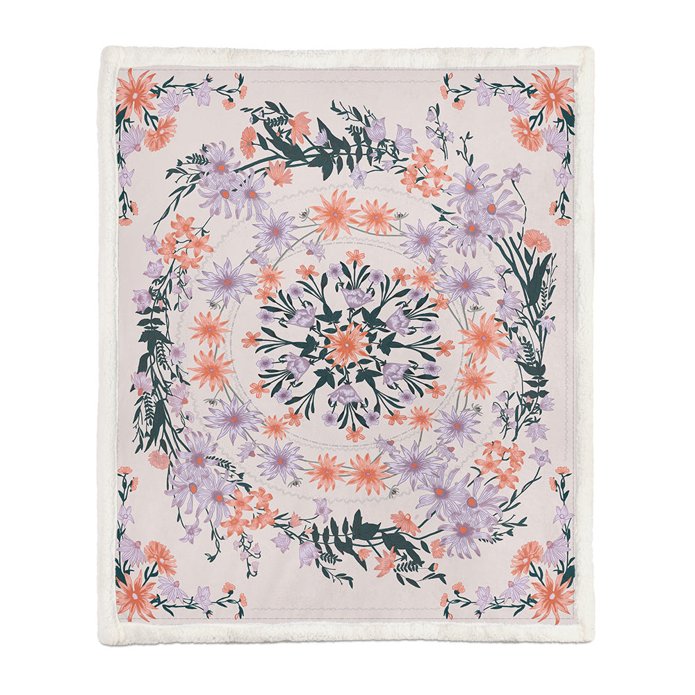 Floral Pattern Soft Napping Blanket