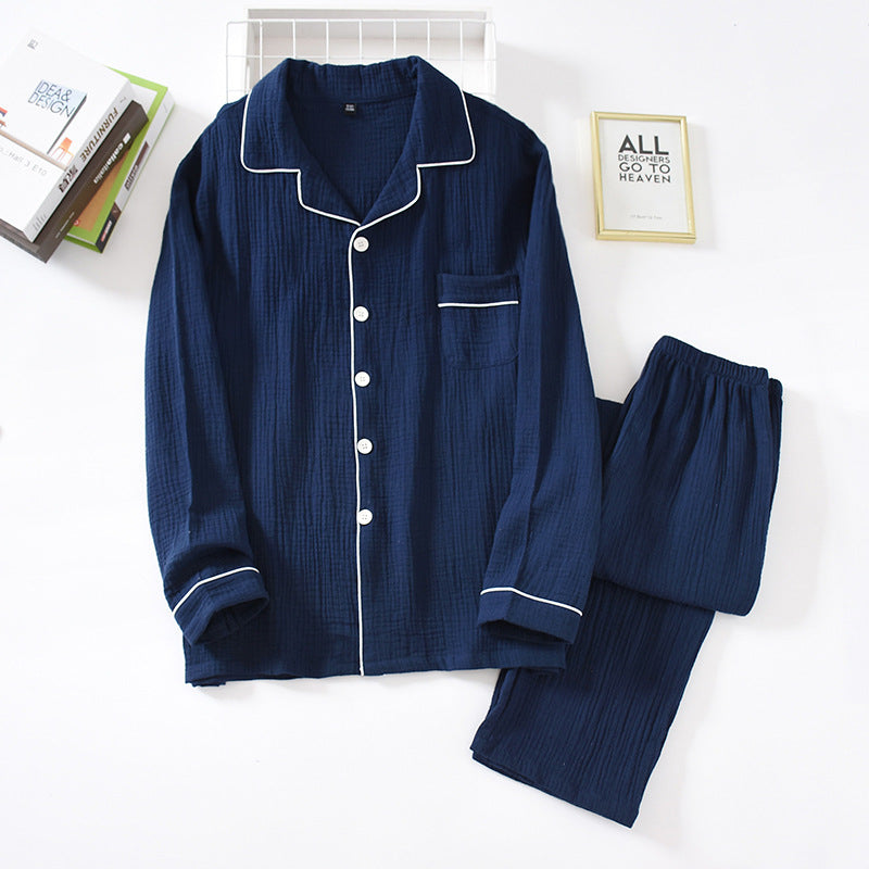 Classic Style Cotton Long-Sleeved Sleep Suit