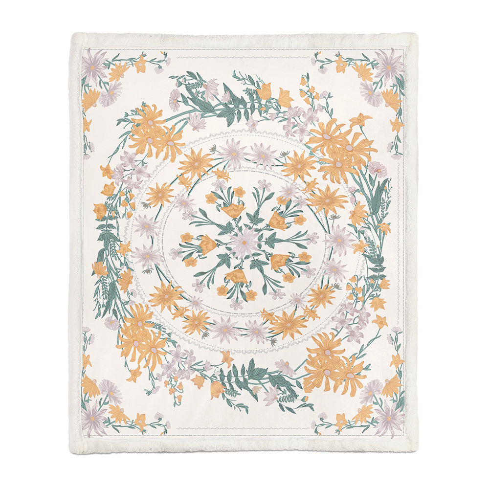 Floral Pattern Soft Napping Blanket