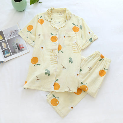 Loose-fit Short-sleeved Cotton Sleep Set